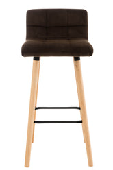 TPFLiving Barhocker London Gestell Holz Natura Samt